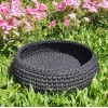CAMA REDONDA PARA CÃES E GATOS EM CROCHET (PRETO)